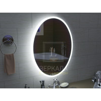 Овальное зеркало в ванну с подсветкой Авелино 70х100 см