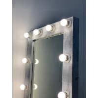 Зеркало для ванной комнаты в раме серебро 80х60 см