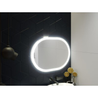 Овальное зеркало в ванную комнату с подсветкой Визанно 100х70 см